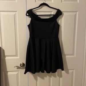 Black off the shoulder peplum dress